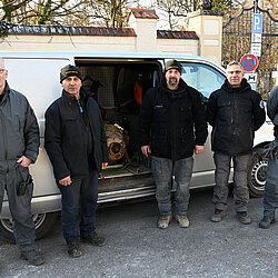 Mitarbeiter des Sprengkommandos